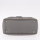 CHANEL Paris Biarritz PM Hand Bag PVC Canvas Gray Silver CC Auth 190477A-5