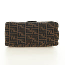 FENDI Zucca Canvas Mamma Baguette Shoulder Bag Black Brown Auth 190478V-5