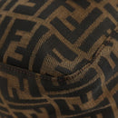 FENDI Zucca Canvas Mamma Baguette Shoulder Bag Black Brown Auth 190478V-16