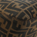 FENDI Zucca Canvas Mamma Baguette Shoulder Bag Black Brown Auth 190478V-17