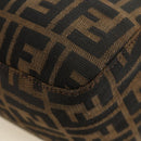 FENDI Zucca Canvas Mamma Baguette Shoulder Bag Black Brown Auth 190478V-18