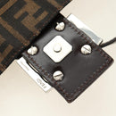 FENDI Zucca Canvas Mamma Baguette Shoulder Bag Black Brown Auth 190478V-9