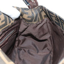 FENDI Zucca Canvas Mamma Baguette Shoulder Bag Black Brown Auth 190478V-23