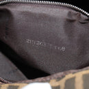 FENDI Zucca Canvas Mamma Baguette Shoulder Bag Black Brown Auth 190478V-11