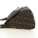 FENDI Zucca Canvas Mamma Baguette Shoulder Bag Black Brown Auth 190478V-3
