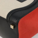 CELINE Luggage Micro Shopper Hand Bag Canvas Beige Gold Auth 190479A-14