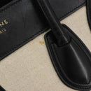 CELINE Luggage Micro Shopper Hand Bag Canvas Beige Gold Auth 190479A-9