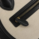 CELINE Luggage Micro Shopper Hand Bag Canvas Beige Gold Auth 190479A-19