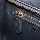 CELINE Luggage Micro Shopper Hand Bag Canvas Beige Gold Auth 190479A-24