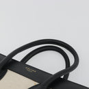 CELINE Luggage Micro Shopper Hand Bag Canvas Beige Gold Auth 190479A-8
