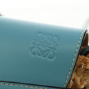 LOEWE Gate Bag Shoulder Bag Raffia Light Blue Gold Auth 190481M-19