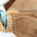 LOEWE Gate Bag Shoulder Bag Raffia Light Blue Gold Auth 190481M-20