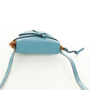 LOEWE Gate Bag Shoulder Bag Raffia Light Blue Gold Auth 190481M-6