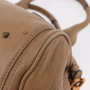 Chloe Paddington Hand Bag Leather Beige Gold Silver Auth 190482V-17
