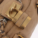 Chloe Paddington Hand Bag Leather Beige Gold Silver Auth 190482V-19