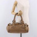 Chloe Paddington Hand Bag Leather Beige Gold Silver Auth 190482V-27