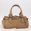 Chloe Paddington Hand Bag Leather Beige Gold Silver Auth 190482V-12