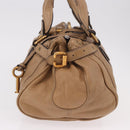 Chloe Paddington Hand Bag Leather Beige Gold Silver Auth 190482V-4