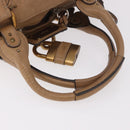 Chloe Paddington Hand Bag Leather Beige Gold Silver Auth 190482V-8