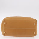 LOEWE Boston Bag Leather Beige Gold Auth 190483A-6
