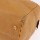 LOEWE Boston Bag Leather Beige Gold Auth 190483A-14