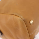 LOEWE Boston Bag Leather Beige Gold Auth 190483A-15