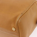 LOEWE Boston Bag Leather Beige Gold Auth 190483A-16