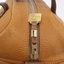 LOEWE Boston Bag Leather Beige Gold Auth 190483A-17