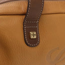 LOEWE Boston Bag Leather Beige Gold Auth 190483A-18