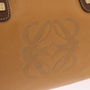 LOEWE Boston Bag Leather Beige Gold Auth 190483A-19