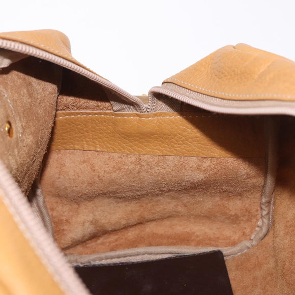 LOEWE Boston Bag Leather Beige Gold Auth 190483A