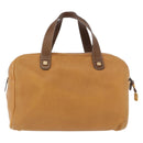 LOEWE Boston Bag Leather Beige Gold Auth 190483A-2