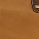 LOEWE Boston Bag Leather Beige Gold Auth 190483A-3