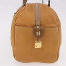 LOEWE Boston Bag Leather Beige Gold Auth 190483A-5