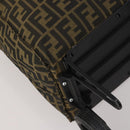 FENDI Zucca Canvas Carry Bag Black Brown Auth 190485-11