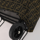 FENDI Zucca Canvas Carry Bag Black Brown Auth 190485-12