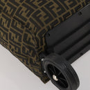 FENDI Zucca Canvas Carry Bag Black Brown Auth 190485-13