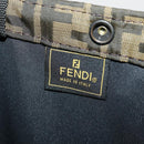 FENDI Zucca Canvas Carry Bag Black Brown Auth 190485-17