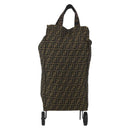 FENDI Zucca Canvas Carry Bag Black Brown Auth 190485-2
