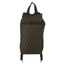 FENDI Zucca Canvas Carry Bag Black Brown Auth 190485-3