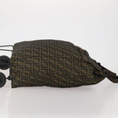 FENDI Zucca Canvas Carry Bag Black Brown Auth 190485-4