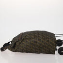 FENDI Zucca Canvas Carry Bag Black Brown Auth 190485-5