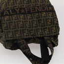 FENDI Zucca Canvas Carry Bag Black Brown Auth 190485-6