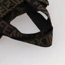 FENDI Zucca Canvas Carry Bag Black Brown Auth 190485-7
