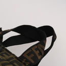 FENDI Zucca Canvas Carry Bag Black Brown Auth 190485-8