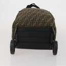 FENDI Zucca Canvas Carry Bag Black Brown Auth 190485-9