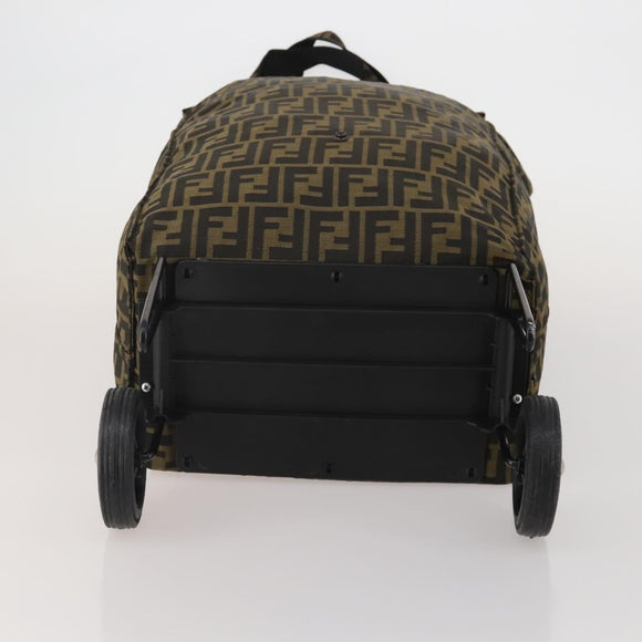 FENDI Zucca Canvas Carry Bag Black Brown Auth 190485
