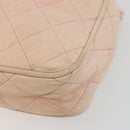 CHANEL Matelasse Chain Shoulder Bag Leather Pink Gold CC Auth 190487-15