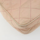 CHANEL Matelasse Chain Shoulder Bag Leather Pink Gold CC Auth 190487-18