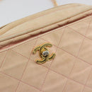 CHANEL Matelasse Chain Shoulder Bag Leather Pink Gold CC Auth 190487-19